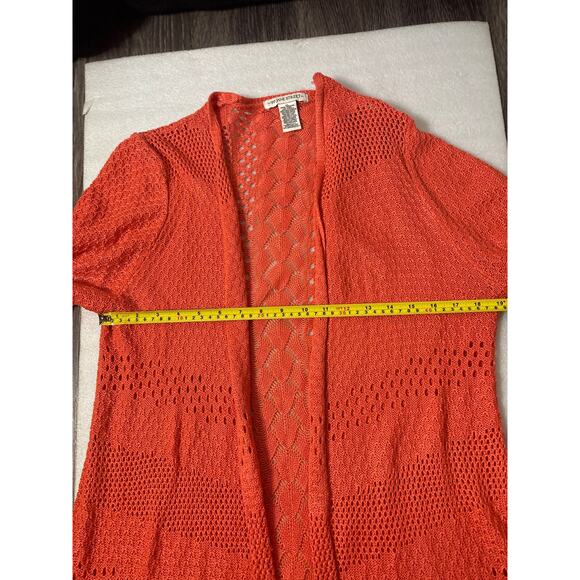 99 Jane Street Long Line Rust Open Front Cardigan XL Fall Winter Academia Boho - Picture 7 of 12